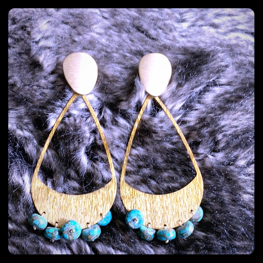 Gold and Turquoise Earrings